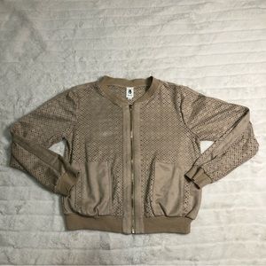 Flawless Lightweight Brown Faux Suede Jacket Size Small